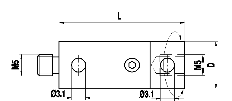 M5 титановый поворотный переходник, L 29 мм, для систем ZEISS A-5555-0713